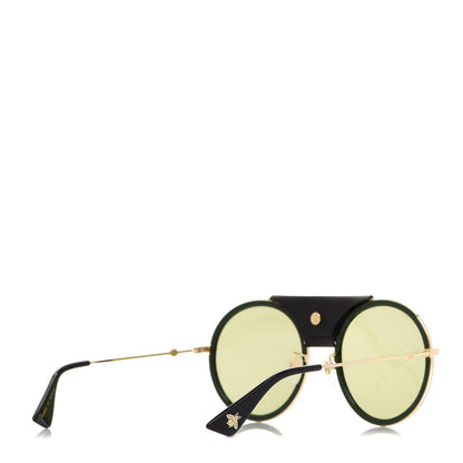 Gucci Round Frame Sunglasses GG0061S Gold Green 4 of 7
