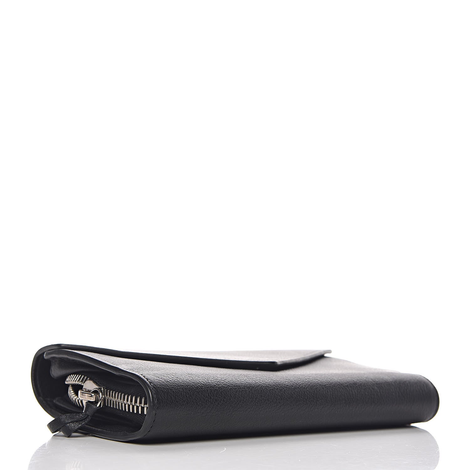 Balenciaga Calfskin Papier Money Zip Around Wallet Black 4 of 10