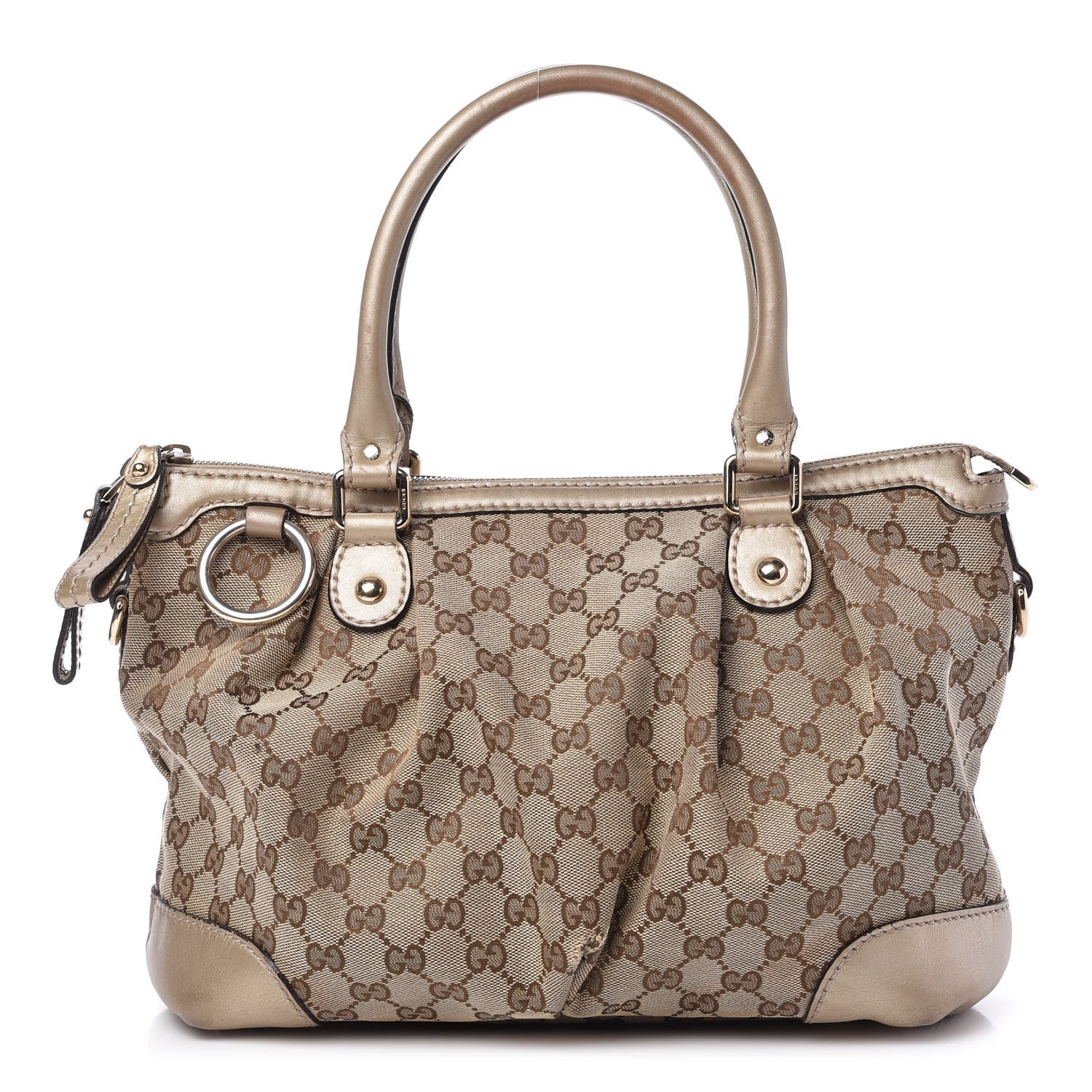 Gucci Monogram Medium Sukey Top Handle Bag Golden Beige 1 of 11