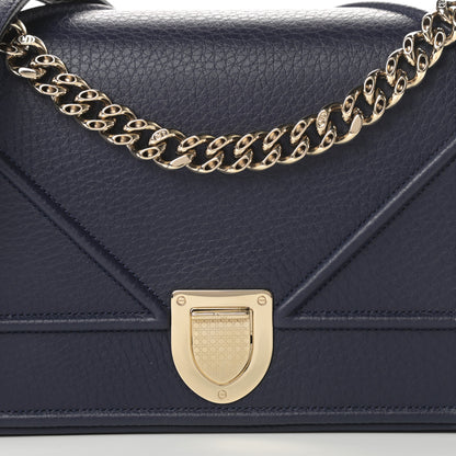 Christian Dior Grained Calfskin Medium Diorama Flap Bag Blue 9 of 13