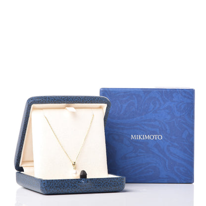 Mikimoto 18K Yellow Gold Akoya Pearl 6.5-7mm Drop Pendant Necklace 6 of 8