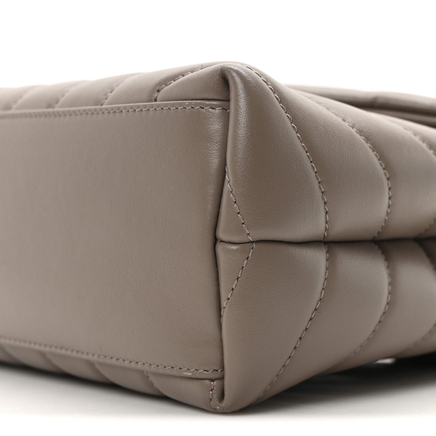 Saint Laurent Calfskin Y Quilted Monogram Small Loulou Chain Satchel Greyish Brown 10 of 10
