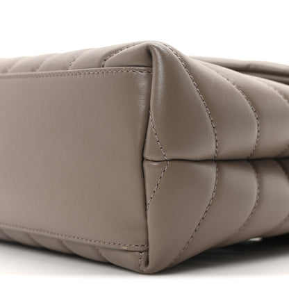 Saint Laurent Calfskin Y Quilted Monogram Small Loulou Chain Satchel Greyish Brown 10 of 10