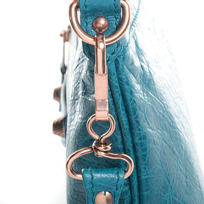 Balenciaga Agneau Giant 12 Rose Gold Hardware Flat Handle Clutch Lagon 3 of 11