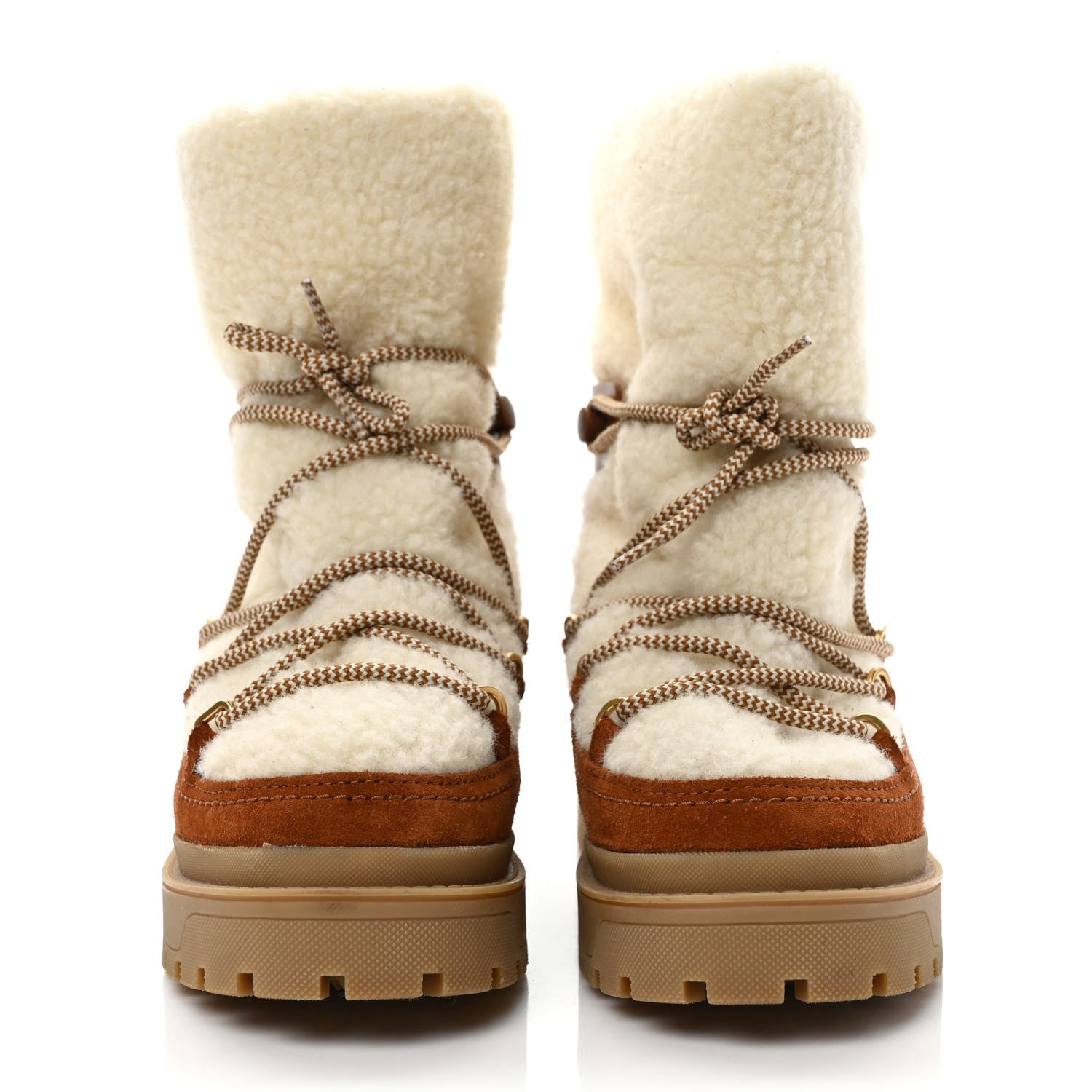 Valentino Garavani Suede Shearling Vlogo Trekkgirl 25/40mm Boots 38 Selleria 2 of 7
