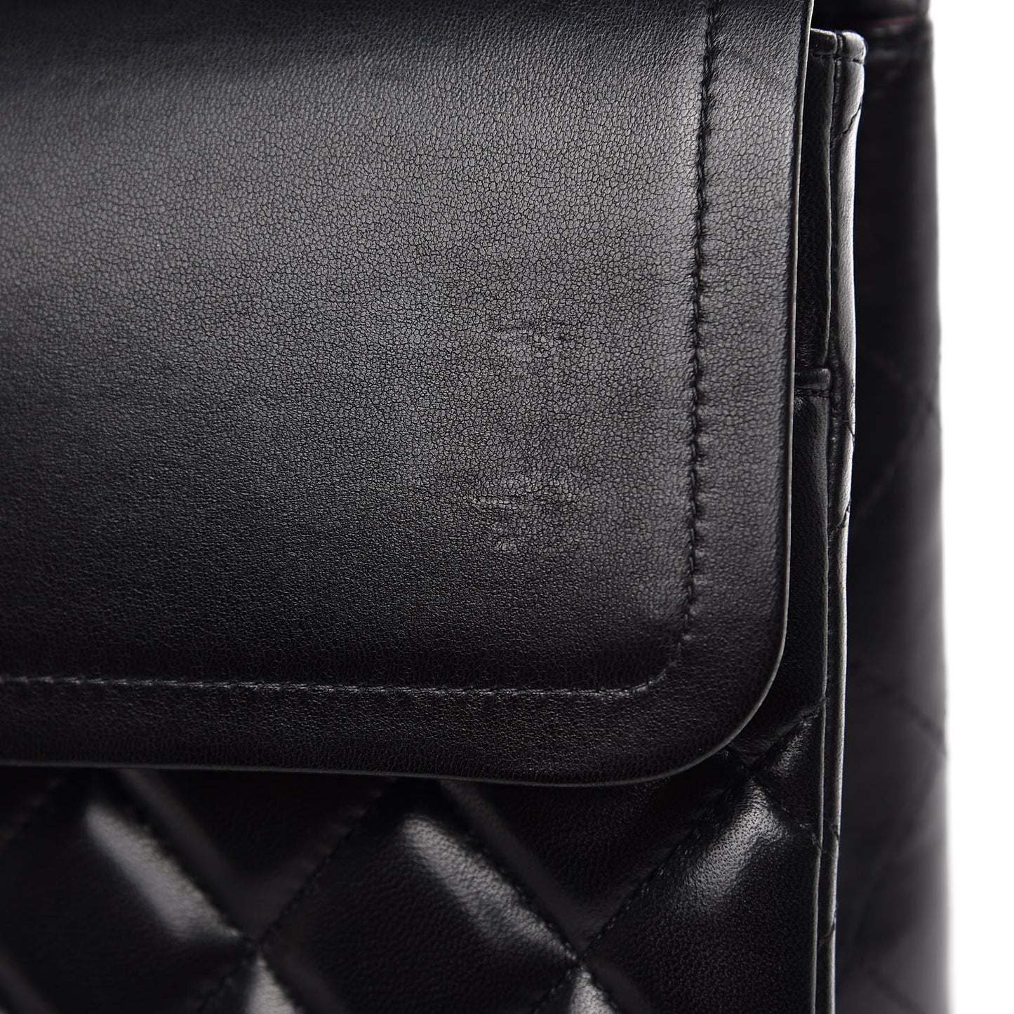Lambskin Quilted Maxi Double Flap Black