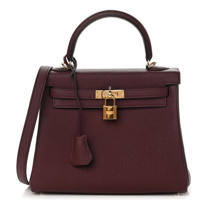 Hermes Togo Kelly Retourne 25 Bordeaux 1 of 11