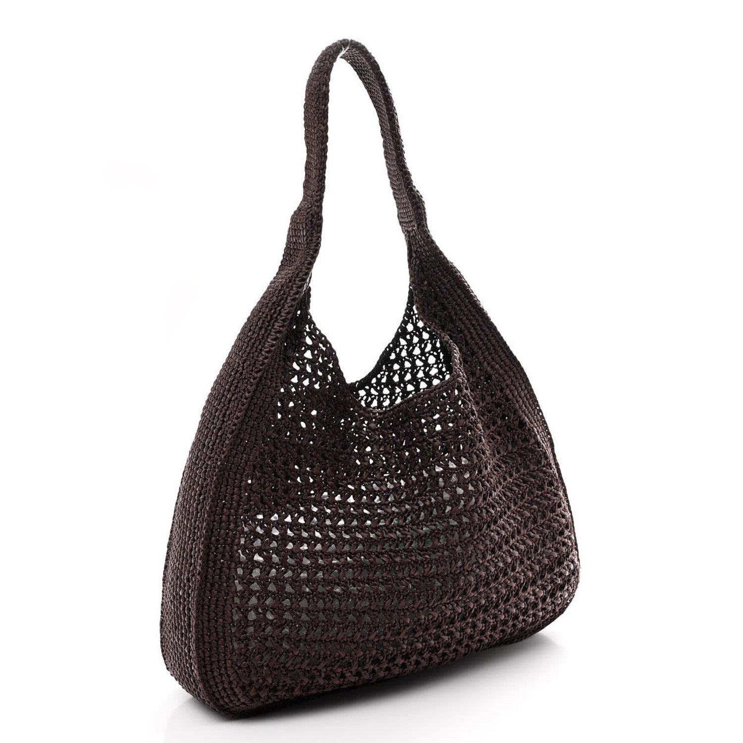 Miu Miu Raffia Crochet Woven Hobo Cacao Naturale 4 of 11