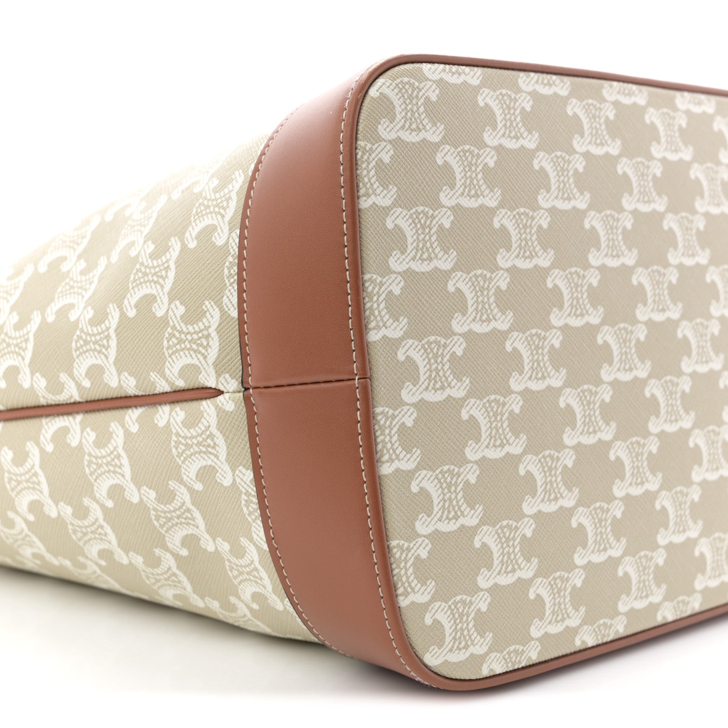 Celine Triomphe Canvas Calfskin Medium Cabas Bag Grege 9 of 11