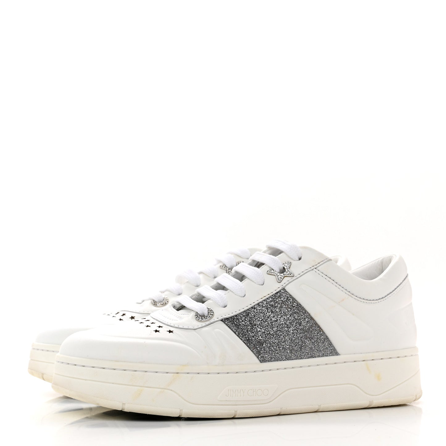 Calfskin Glitter Hawaii Sneakers 36 White