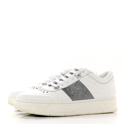 Jimmy Choo Calfskin Glitter Hawaii Sneakers 36 White 3 of 6