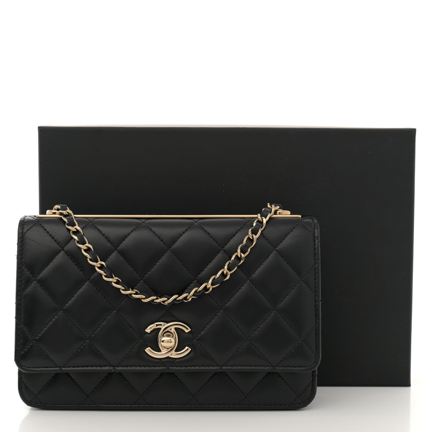 Chanel Lambskin Quilted Trendy CC Wallet On Chain WOC Black 11 of 11