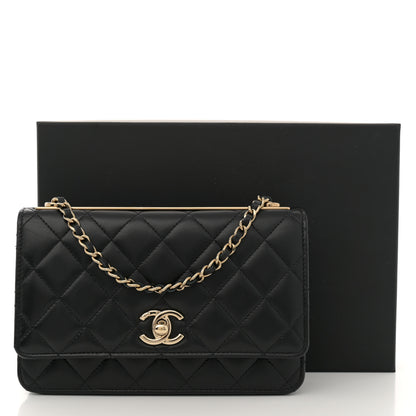 Chanel Lambskin Quilted Trendy CC Wallet On Chain WOC Black 11 of 11