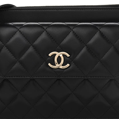 Chanel Lambskin Quilted Clutch With Chain Black 9 of 11