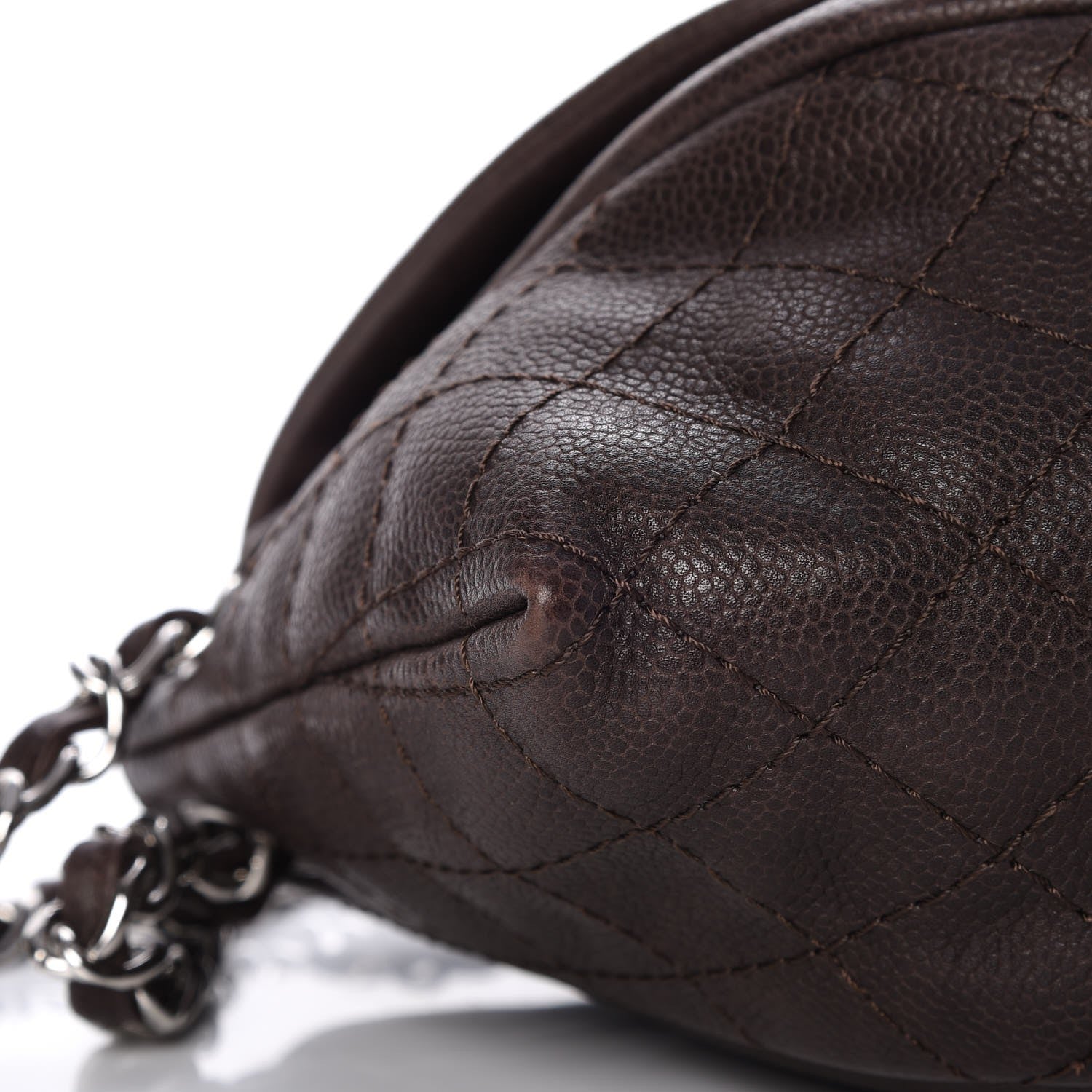 Chanel Caviar Half Moon Large Flap Dark Brown 9 of 10