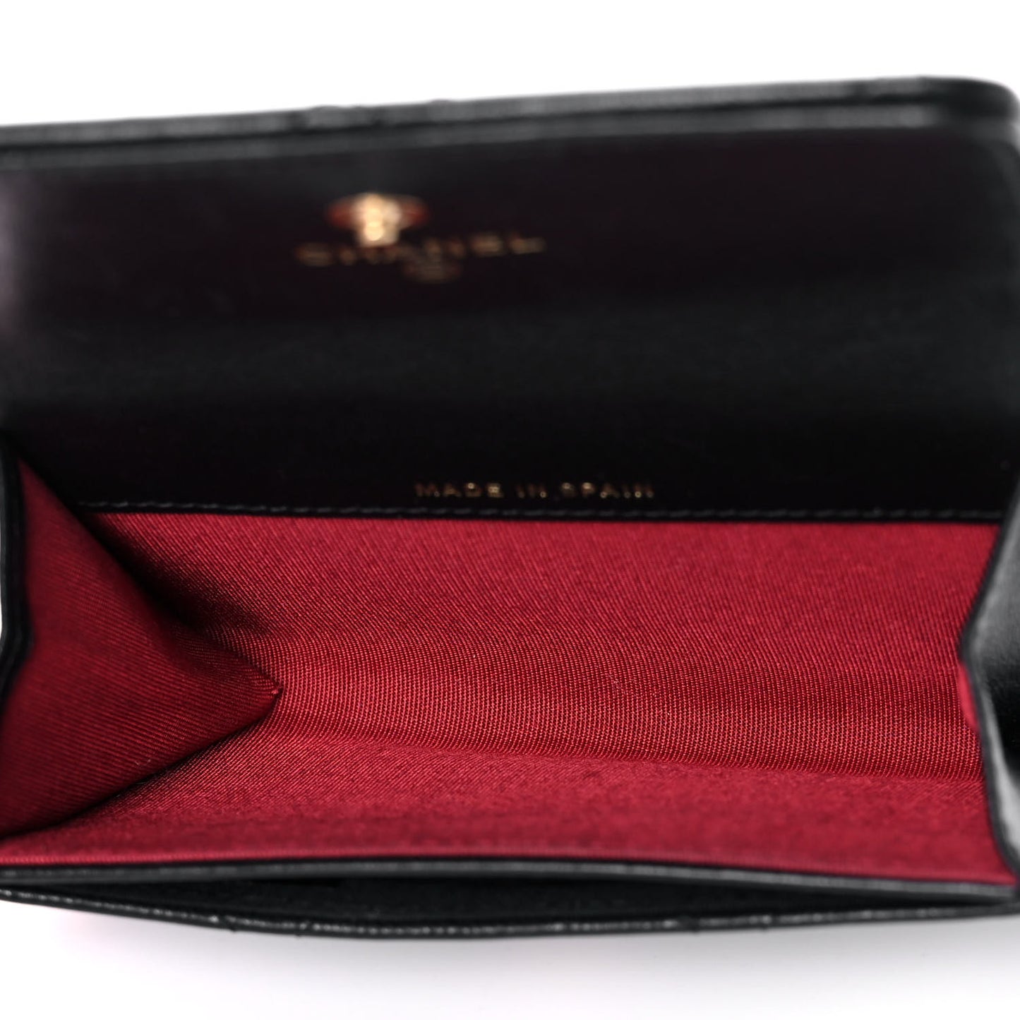 Lambskin Quilted Chanel 19 Flap Card Holder Black