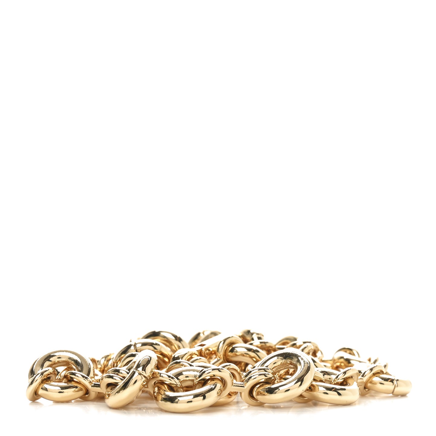 Brass Donut Chain Shoulder Strap Gold