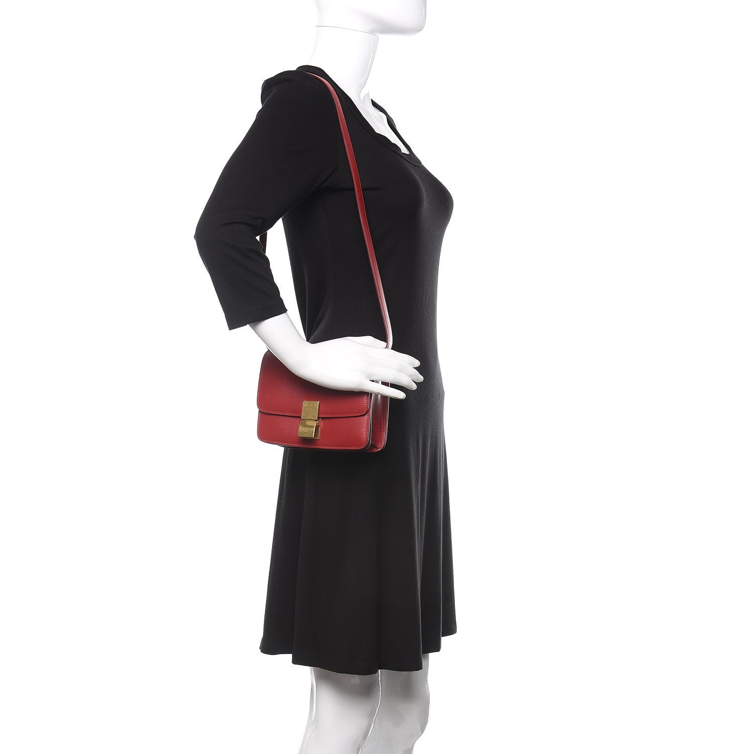 Celine Box Calfskin Small Classic Box Flap Bag Red 2 of 10