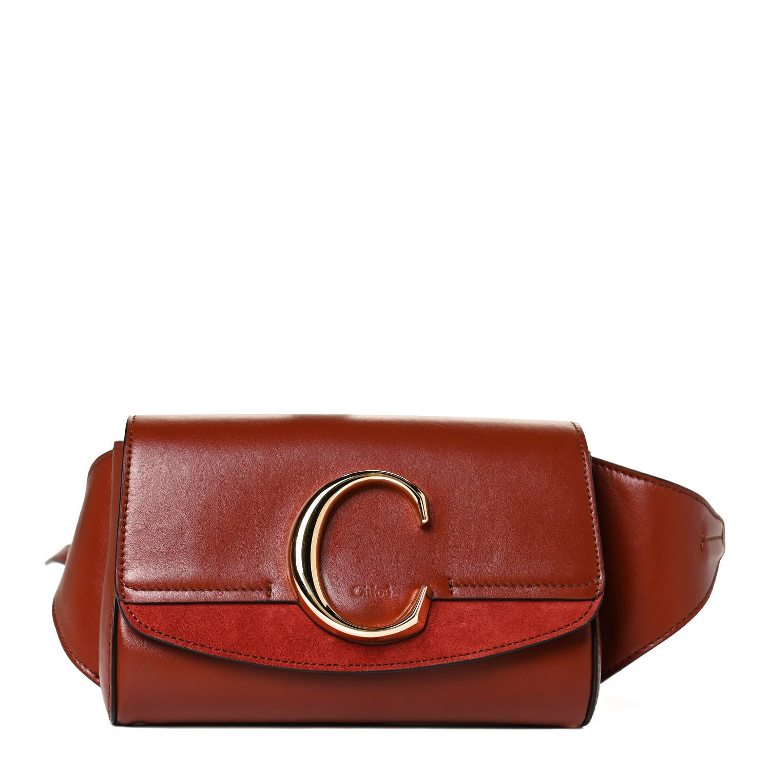 Chloe Calfskin Suede C Belt Bag Sepia Brown 1 of 10