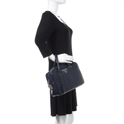 Prada Soft Calfskin Impunture Diagramme Large Top Handle Bag Baltico 2 of 10