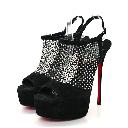 Christian Louboutin Suede Crystal Pumps 37.5 Black 4 of 9