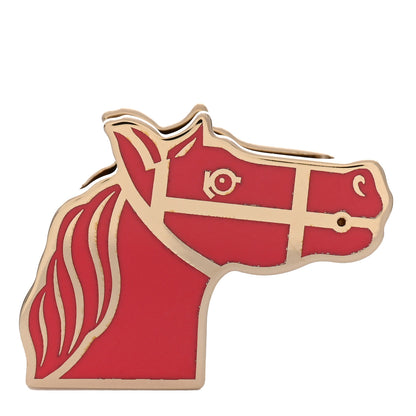 Hermes Permabrass Lacquered Quadrige Twilly Scarf Ring Rose Corail 1 of 4