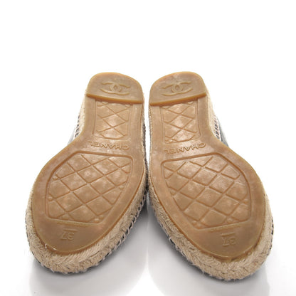 Chanel Lambskin CC Espadrilles 37 Black 5 of 10