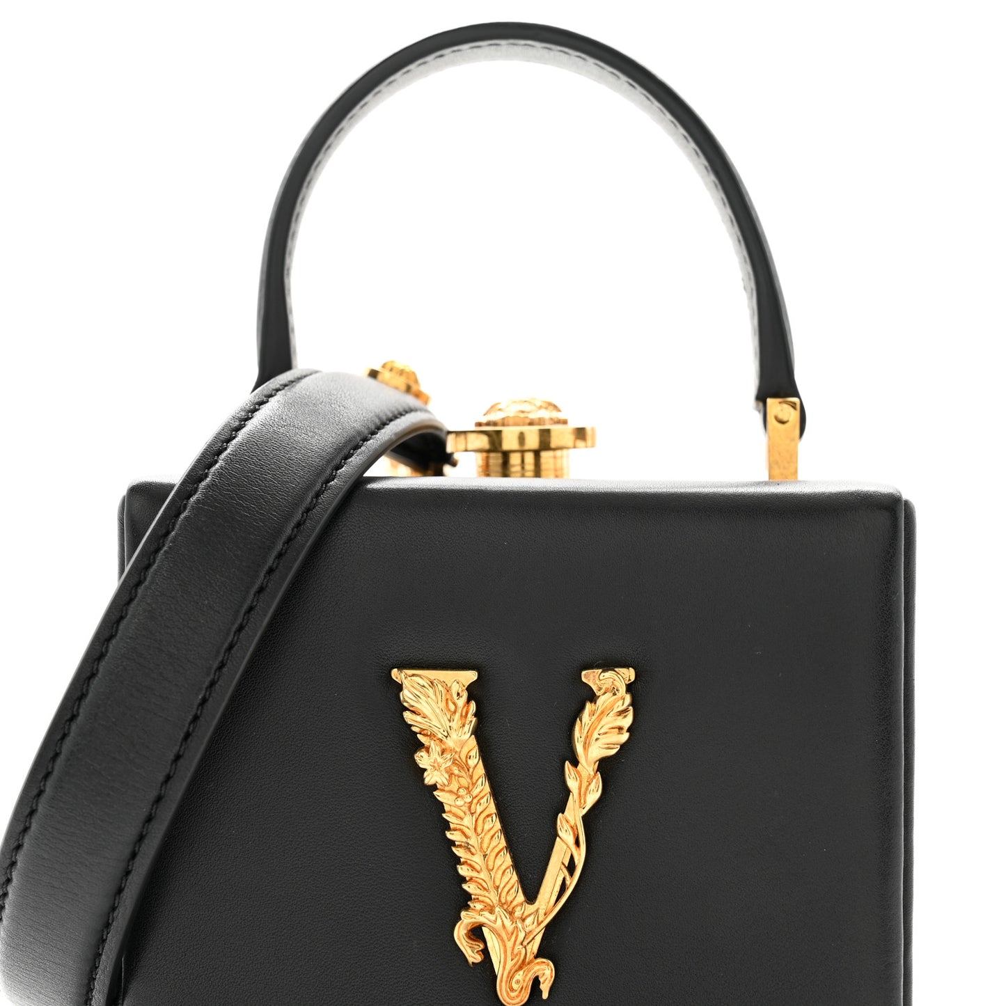 Saffiano Virtus Square Shoulder Bag Black