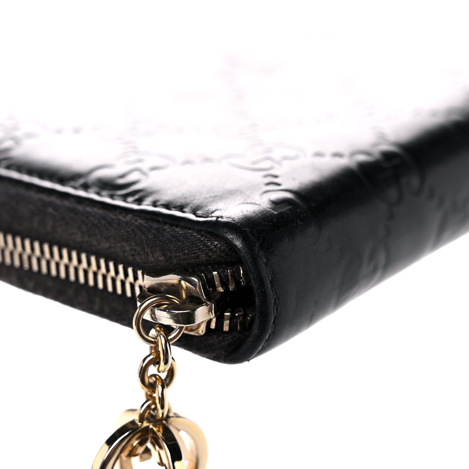 Gucci Guccissima Large Twins Zip Around Wallet Black 10 of 19