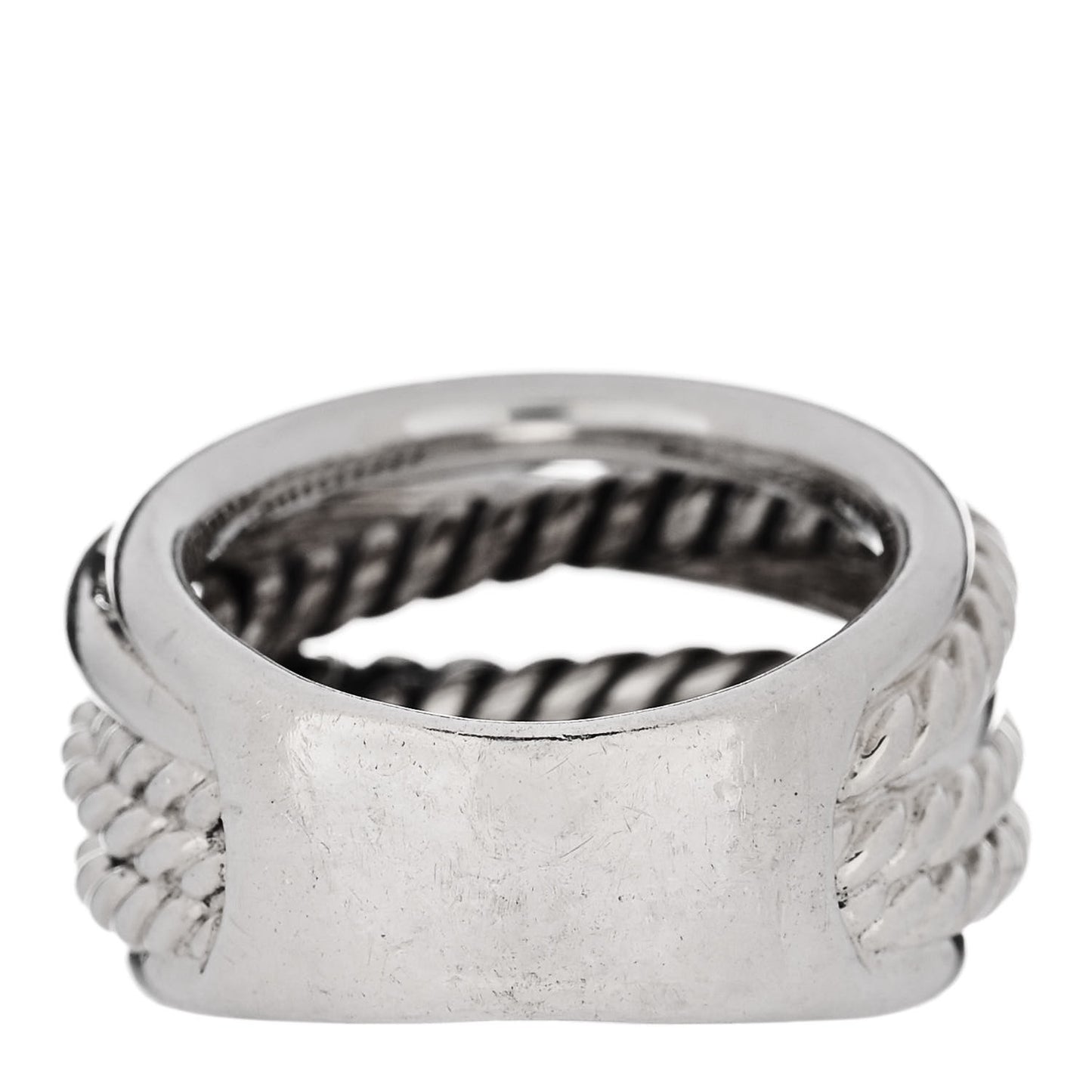 Sterling Silver 15mm Wide Crossover Cable Ring 54 7