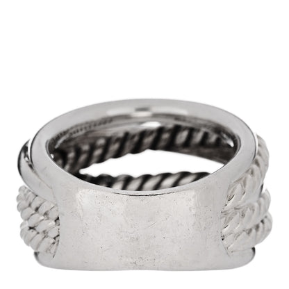 David Yurman Sterling Silver 15mm Wide Crossover Cable Ring 54 7 3 of 4