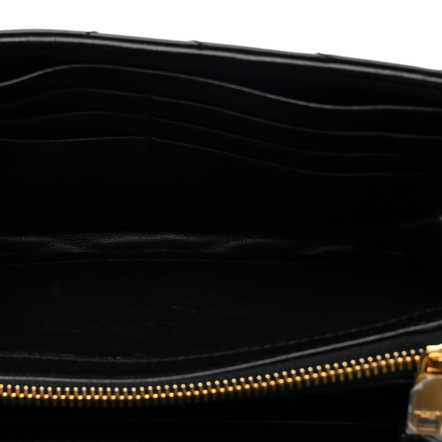 Calfskin Matelasse Chevron Monogram Flap Wallet Black