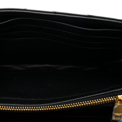 Saint Laurent Calfskin Matelasse Chevron Monogram Flap Wallet Black 5 of 7