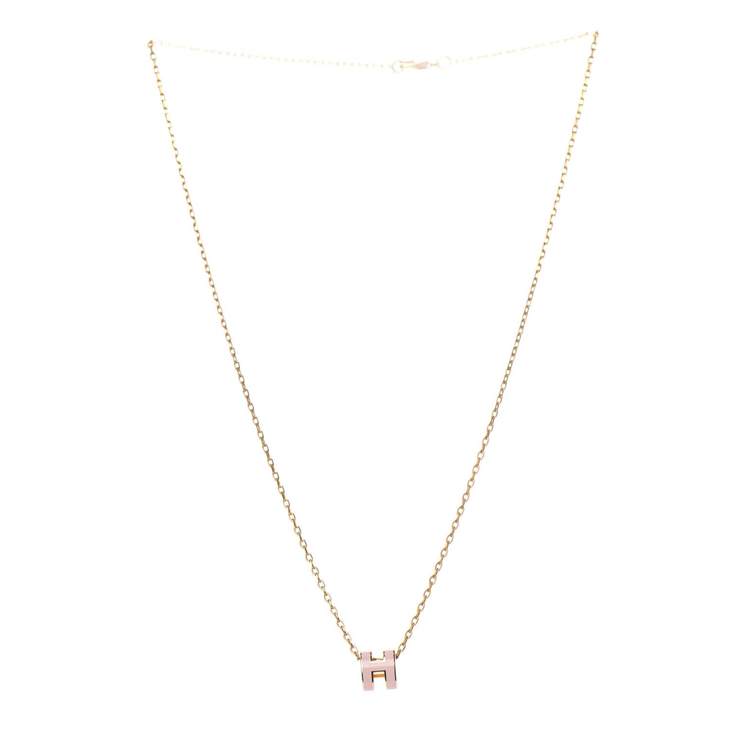 Rose Gold Lacquered Pop H Pendant Necklace Rose Sakura