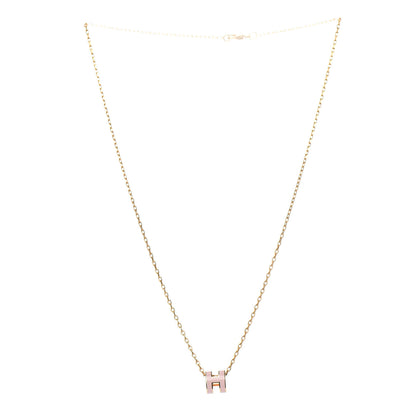 Hermes Rose Gold Lacquered Pop H Pendant Necklace Rose Sakura 4 of 6