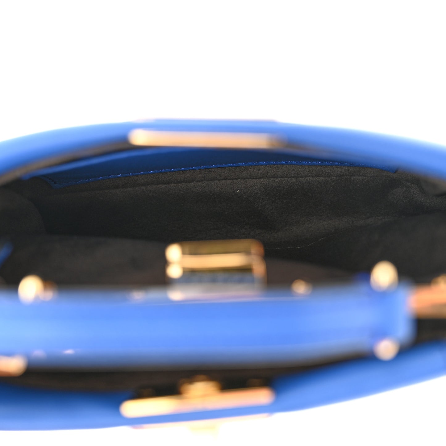 Shiny Nappa Micro Peekaboo Iconic Satchel Bluette