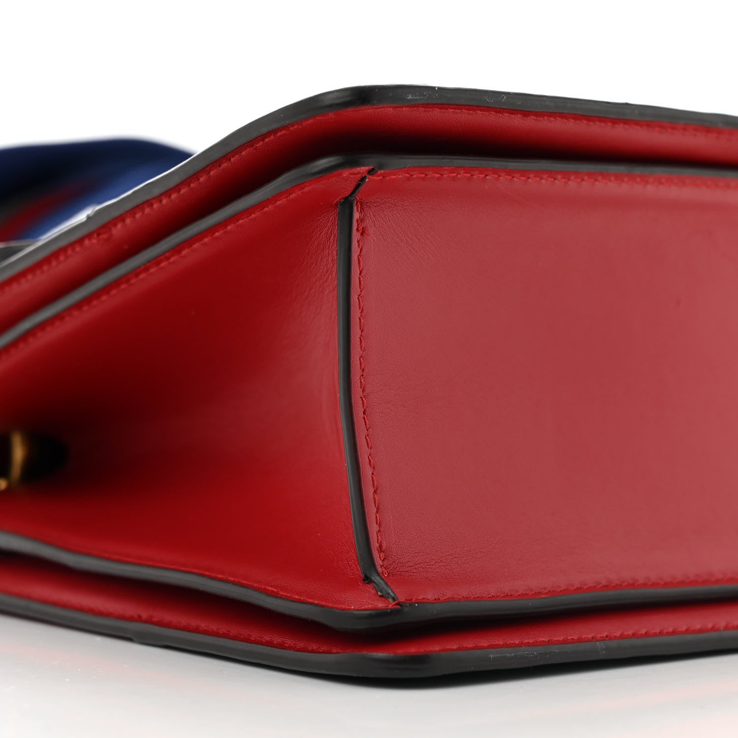 Gucci Calfskin Sylvie Web Small Queen Margaret Top Handle Bag Blue Agata Hibiscus Red Mystic White Sugar Pink 10 of 16
