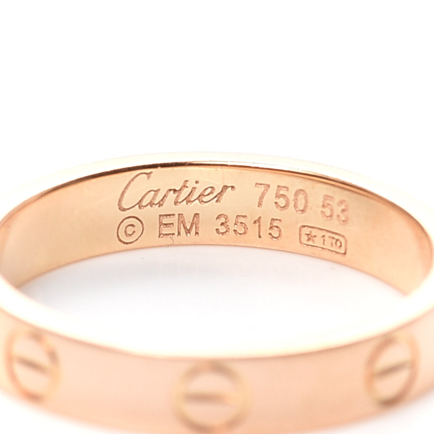 18K Yellow Gold 3.5mm LOVE Wedding Band Ring 53 6.25