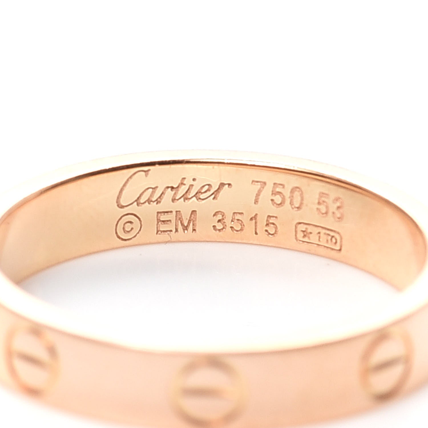 Cartier 18K Yellow Gold 3.5mm LOVE Wedding Band Ring 53 6.25 4 of 4