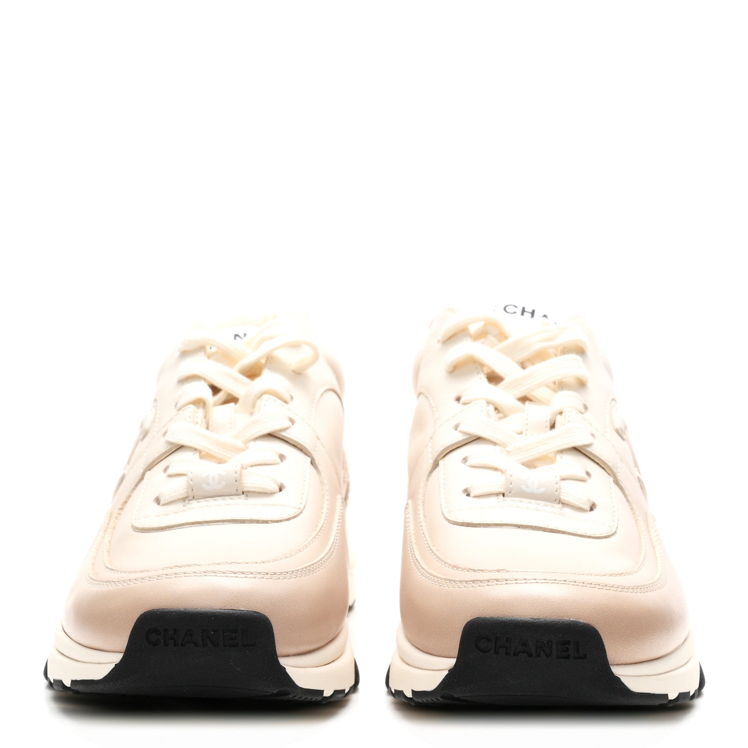 Chanel Gradiant Calfskin CC Womens Sneakers 38.5 Beige 3 of 10