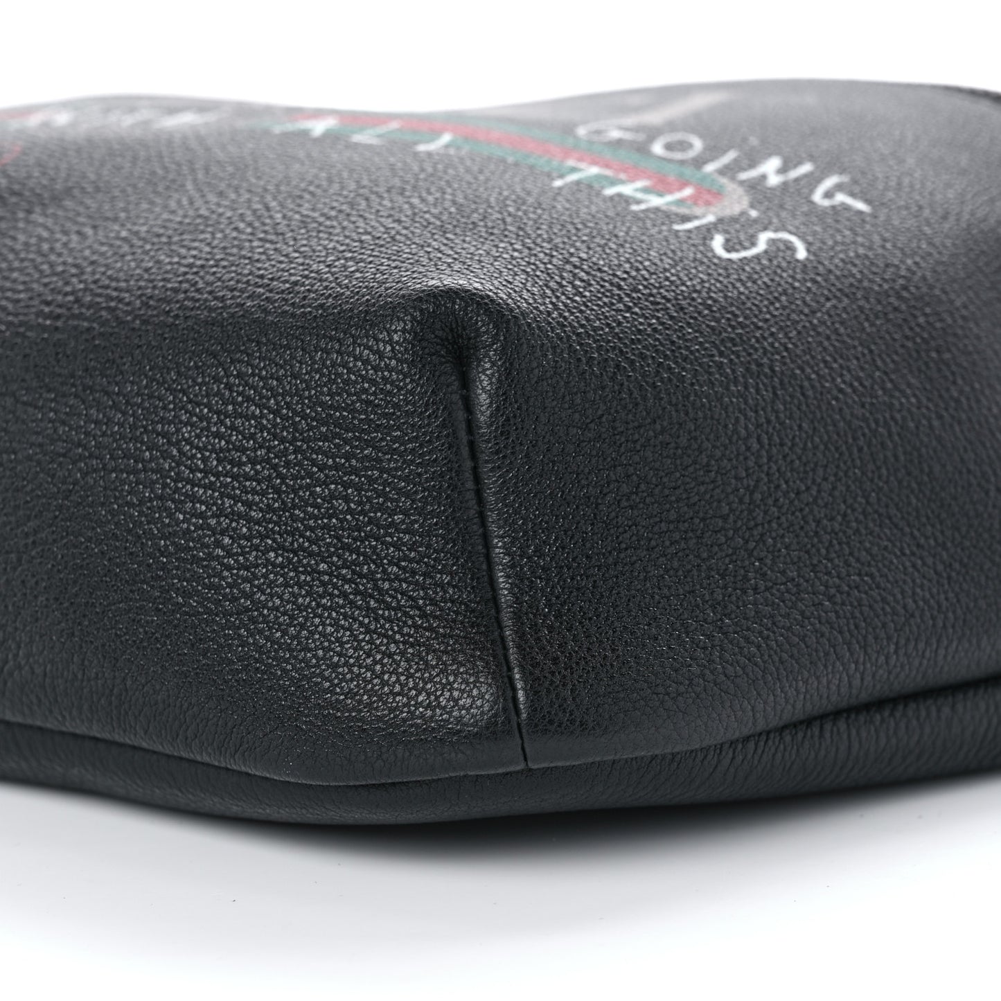 Grained Calfskin Coco Capitan Logo Belt Bag Black