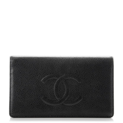 Chanel Caviar Timeless CC Yen Wallet Black 1 of 8