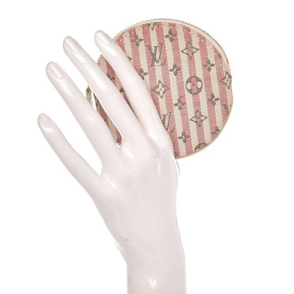 Louis Vuitton Mini Lin Croisette Round Coin Purse Rouge 2 of 8