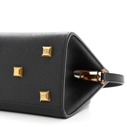 Salvatore Ferragamo Calfskin Small The Studio Box Bag Black 10 of 10
