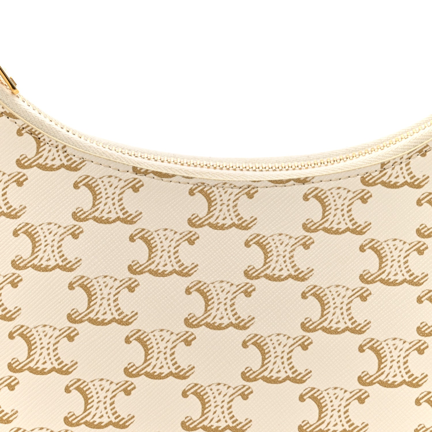 Celine Canvas Calfskin Ava Triomphe Shoulder Bag White 8 of 11
