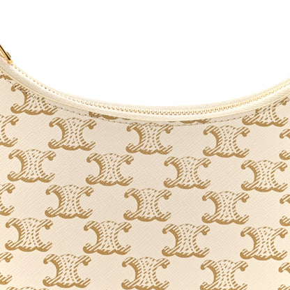 Celine Canvas Calfskin Ava Triomphe Shoulder Bag White 8 of 11