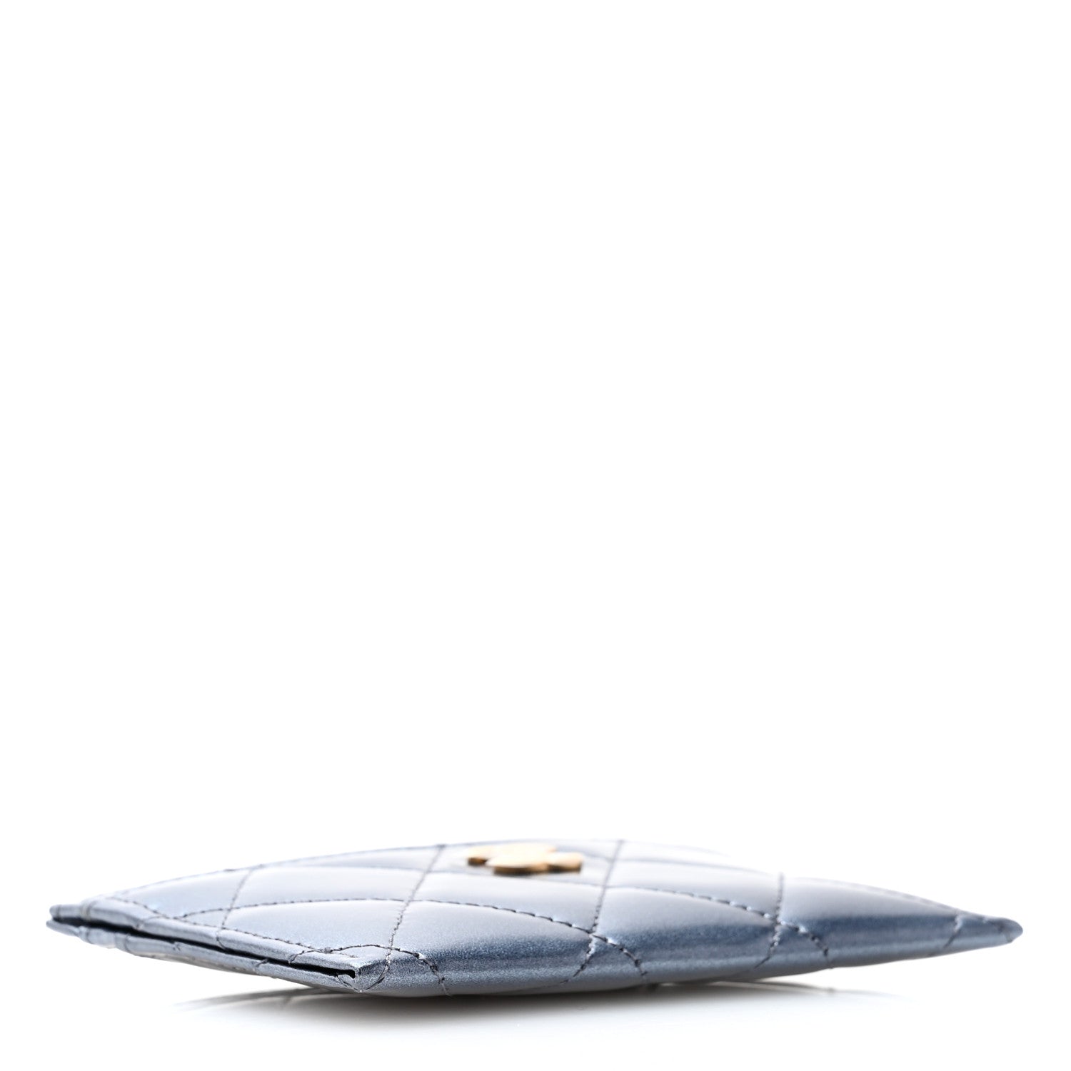 Chanel Metallic Lambskin Quilted Card Holder Dark Blue 4 of 9