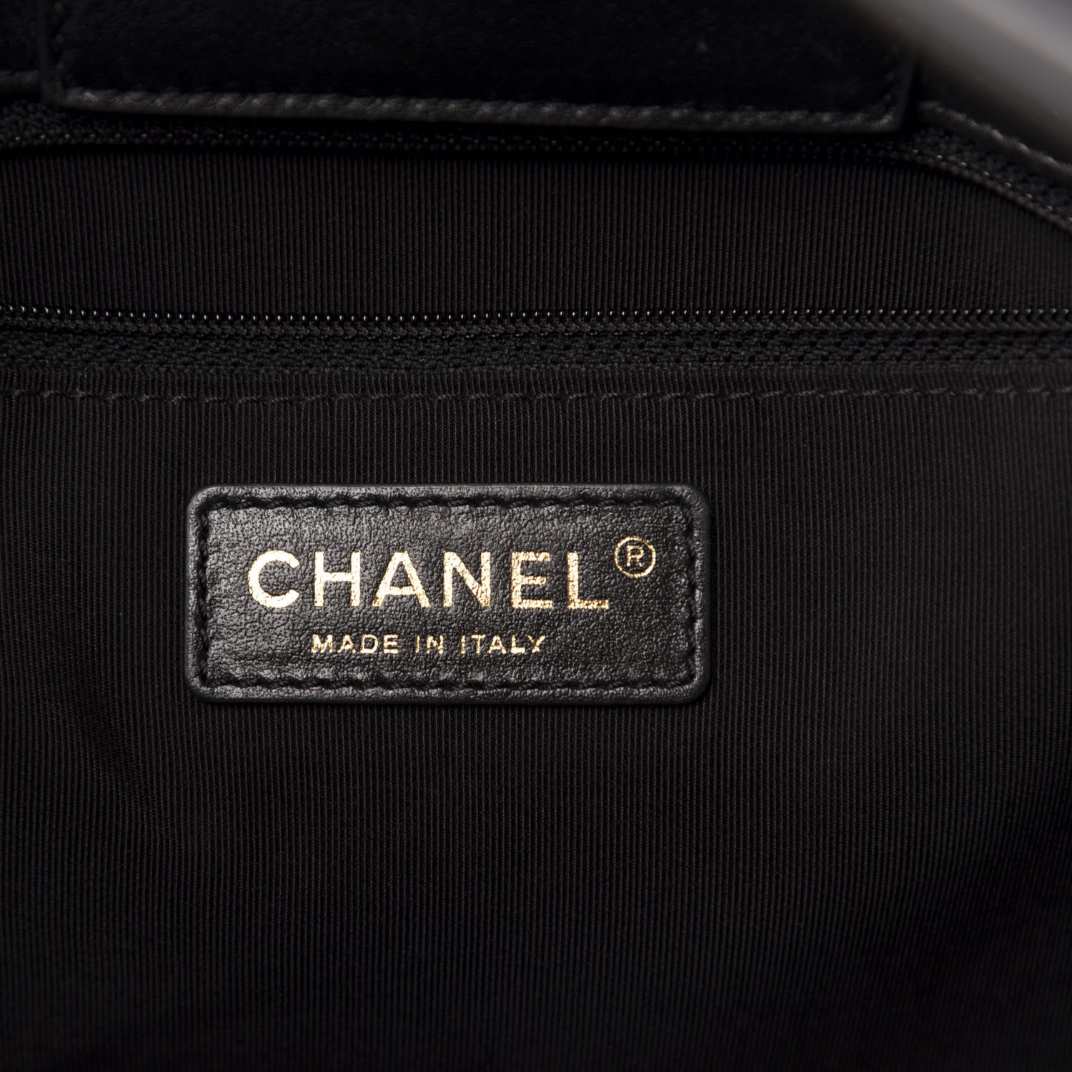 Chanel Calfskin Stitched Shopping Tote Black 7 of 11