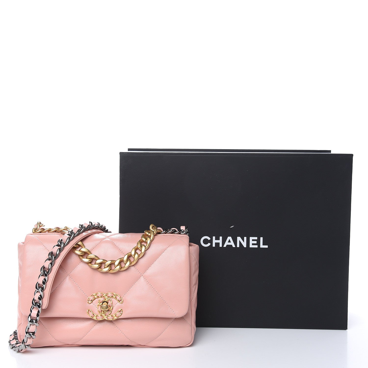 Chanel Goatskin Quilted Medium 19 Flap Light Pink 12 of 12