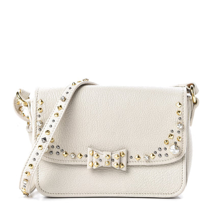 Miu Miu Madras Jeweled Crossbody Bag White 1 of 11